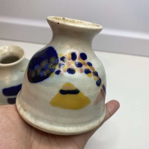 Ann McNulty Enniskillen Irish Studio Pottery Vase Graphic Pastel Abstract Modern - Picture 7 of 13